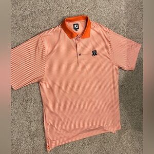 FootJoy Men's Polo in Vibrant Orange Stripes
